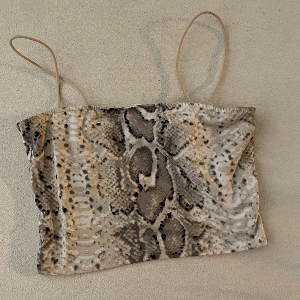 FashionNova crop top snake print